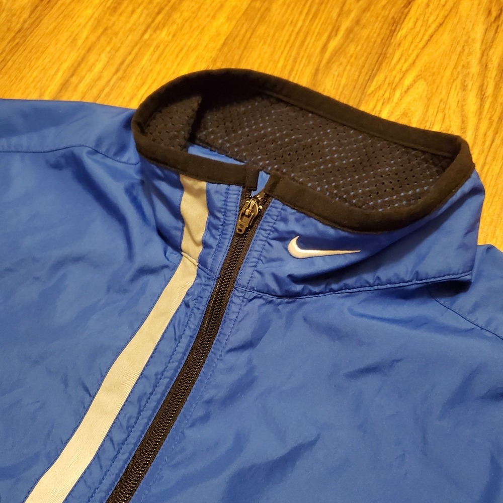 Vintage 90s Nike Windbreaker Jacket Men Large Blue‎ Track Running Reflective